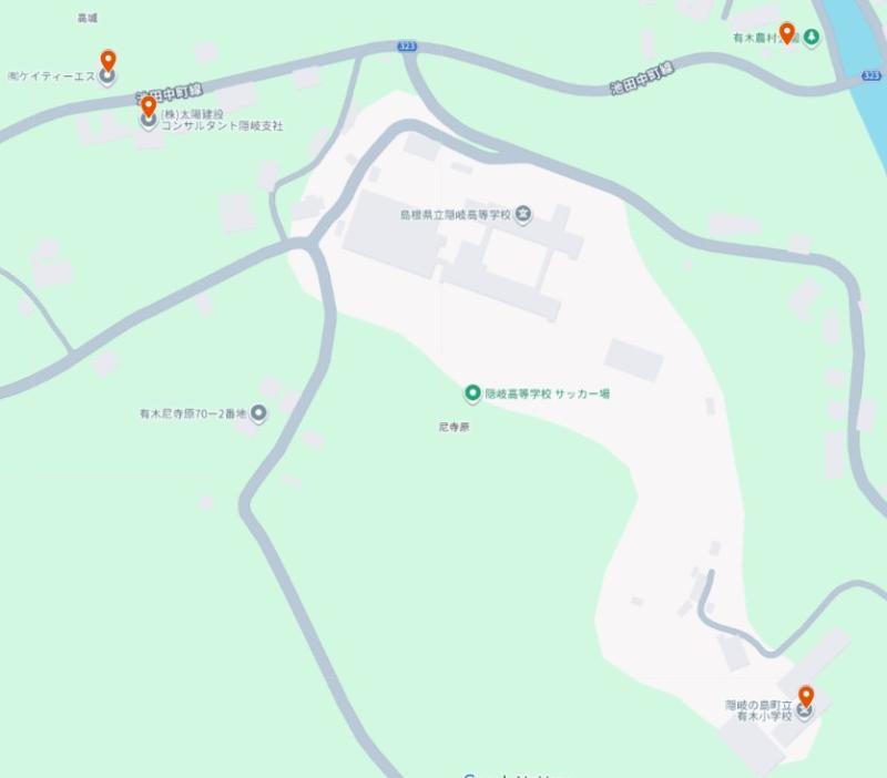 第65回島後小学校陸上競技大会駐車場地図画像
