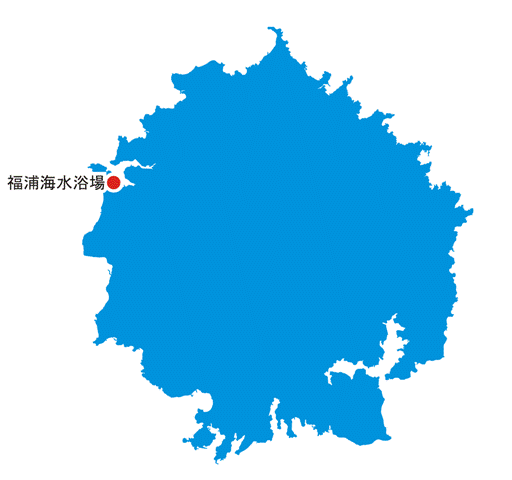 福浦海水浴場の位置を示した図