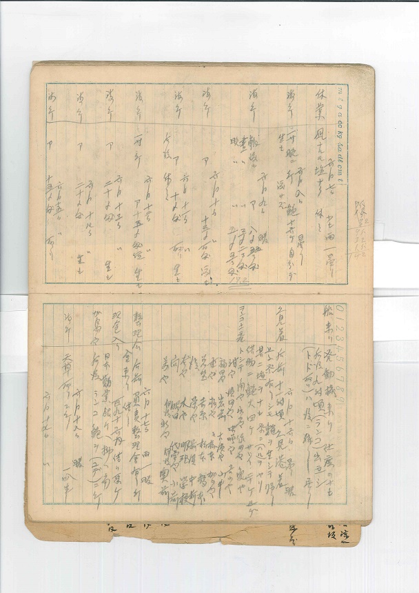 竹島での漁業に関することが記載された日誌の写真