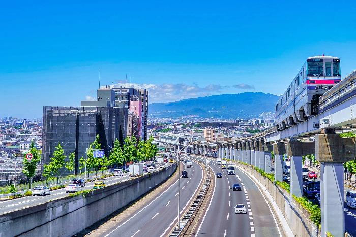 高速道路からの豊中市の風景写真