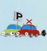 Pと書かれた看板の下に青い車と赤い車が停まっていて、エンジンがかかったままの赤い車の上にバツ印が付けられているイラスト