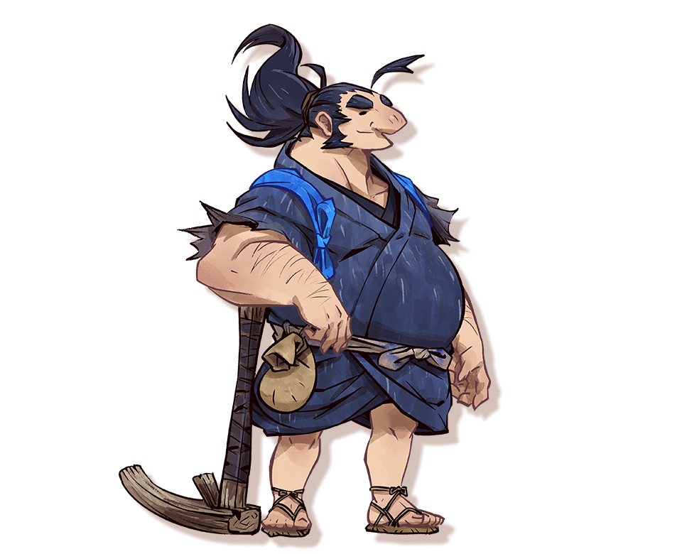 「天穂のサクナヒメ」に登場するキャラクター「田右衛門」のイラスト