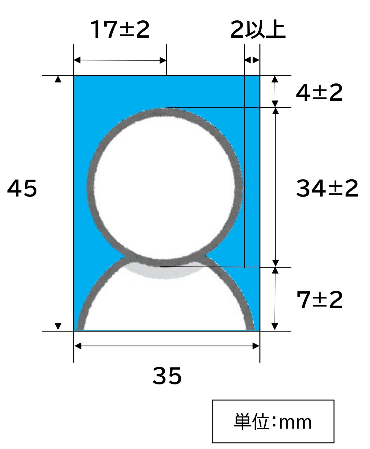 パスポートの写真の規格のイメージ図