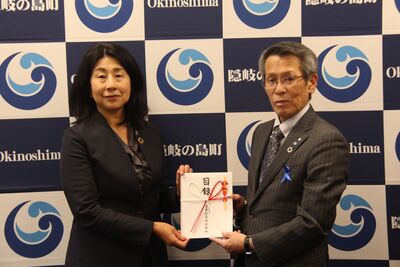 消防団寄贈式写真